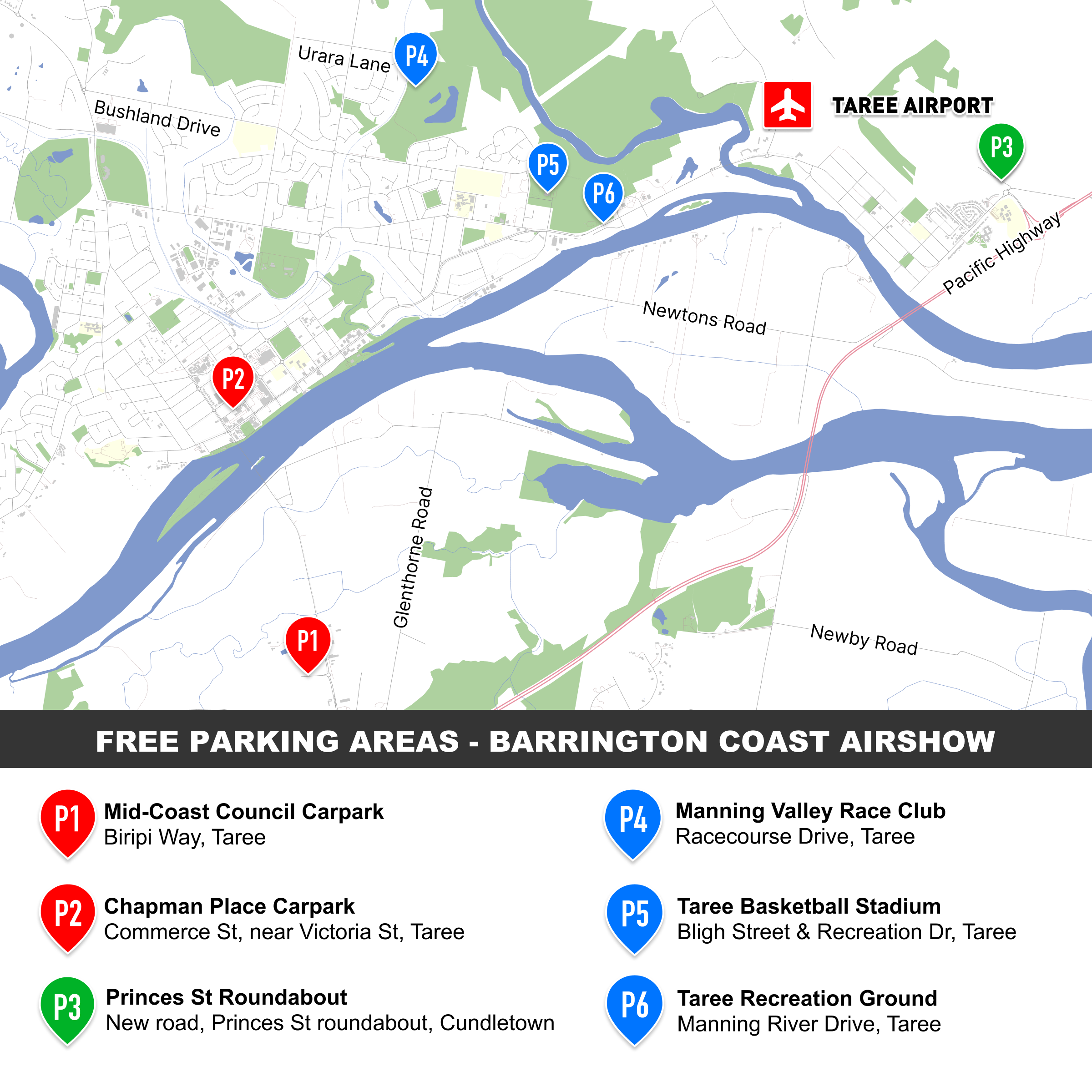 2024 Barrington Coast Airshow - Parking Areas